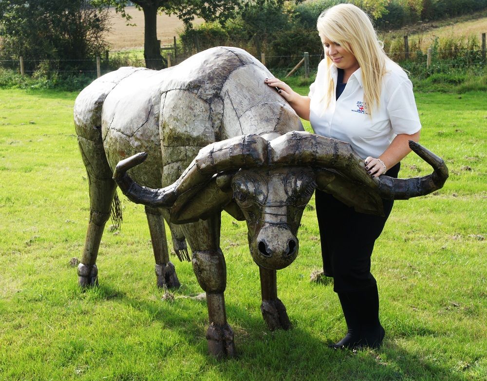 "Southern Saharan Cape” Buffalo Garden Sculpture 