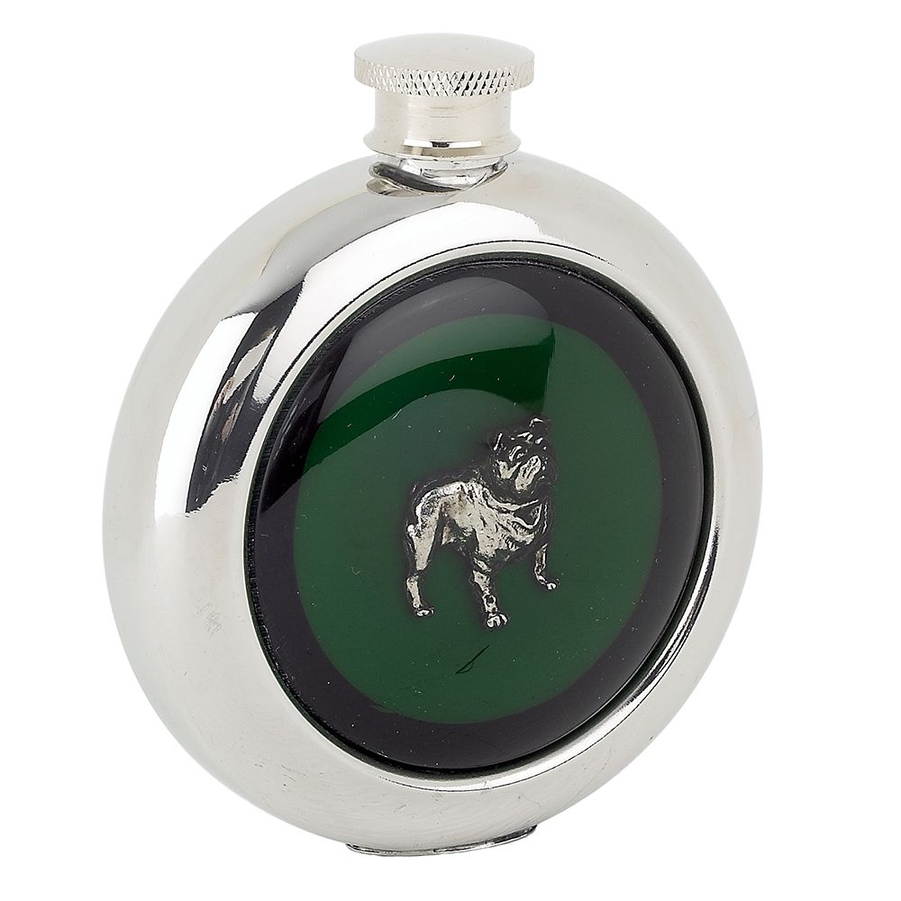 Whiskey Flask With Bulldog Dog Design