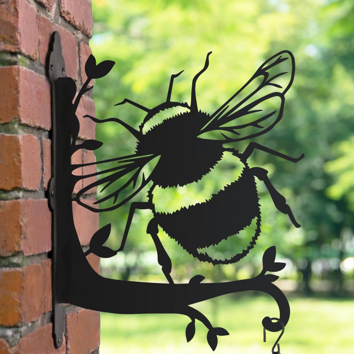 Hanging Basket Bracket with Bumblebee Topper