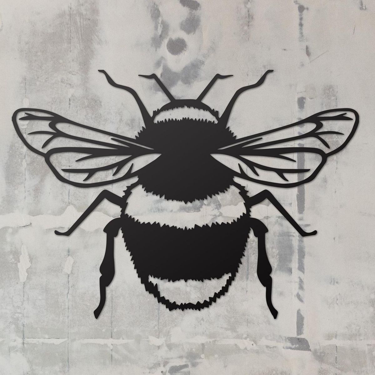Bumble Bee Wall Art on a Rustic Grey Wall