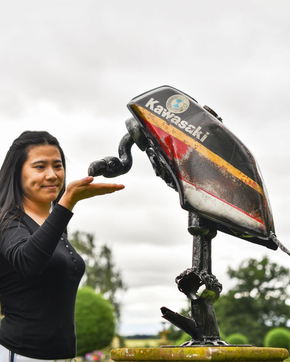 Scale image of scrap metal art sculpture Scale image of scrap metal art sculpture