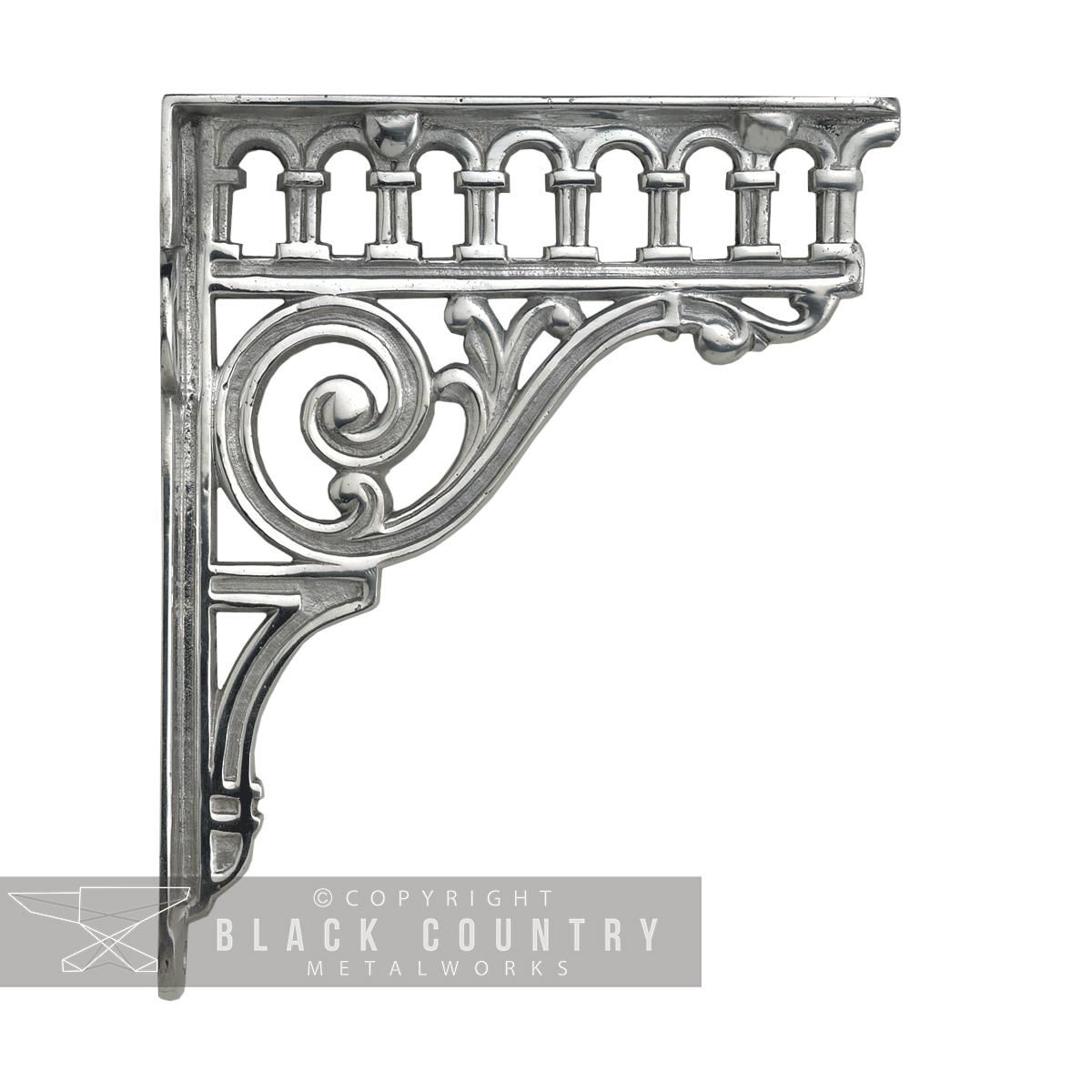 Bright Chrome Shelf bracket - Railway design