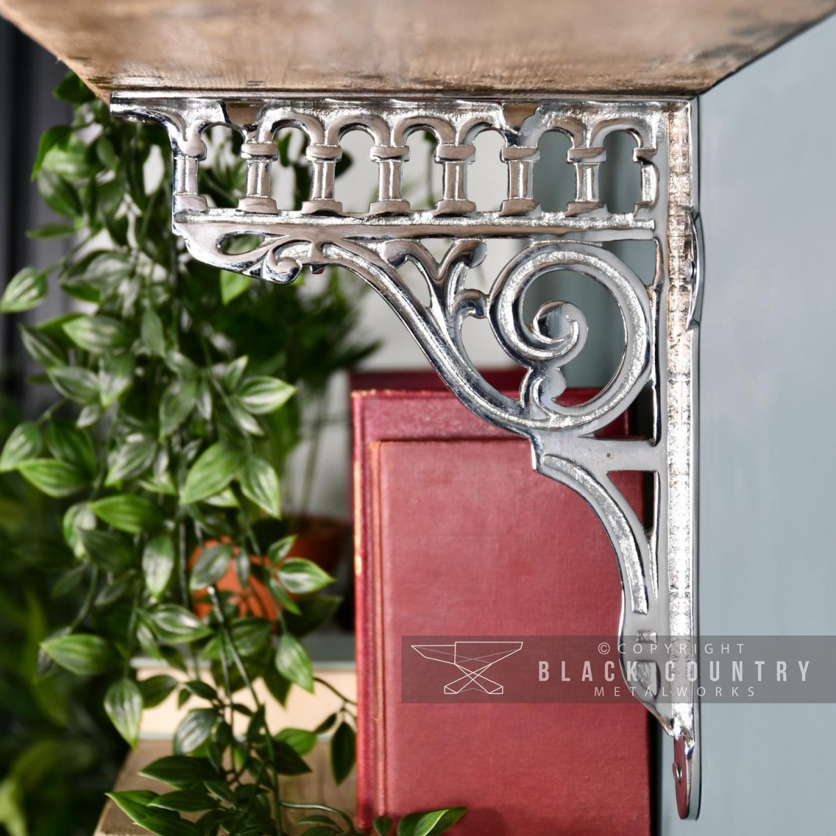 Bright Chrome Shelf bracket - Railway design