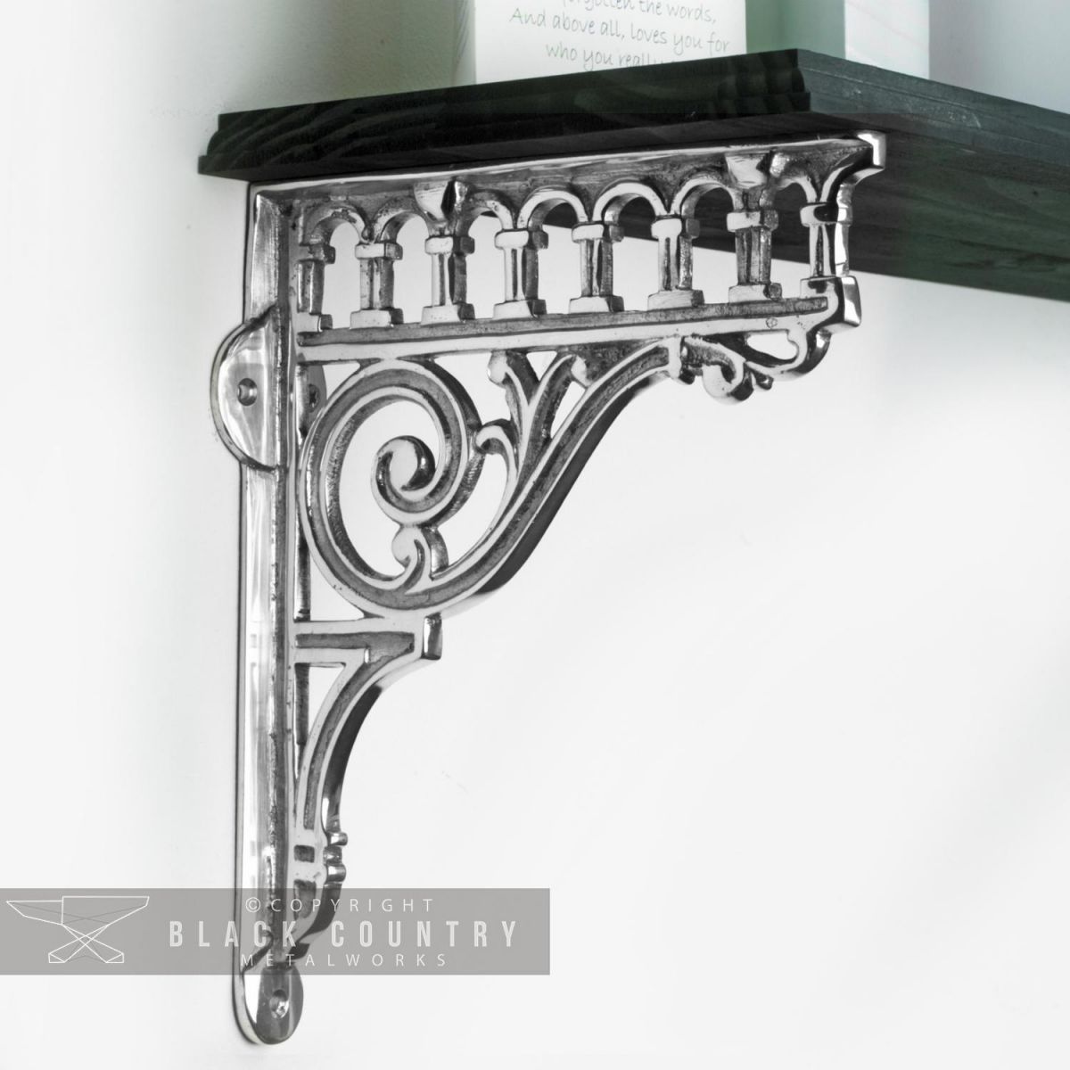 Bright Chrome Shelf bracket - Railway design