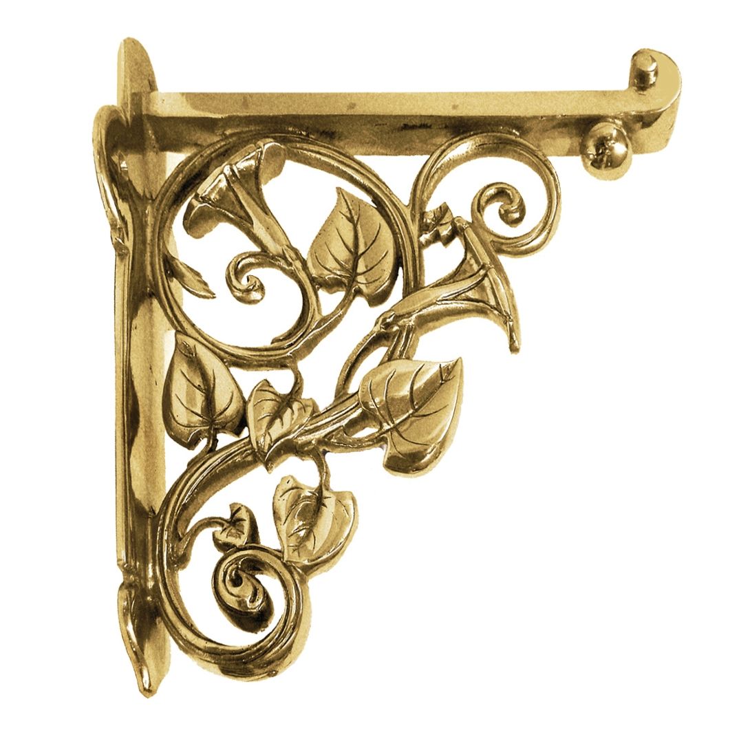 Polished brass ivy leaves wall bracket