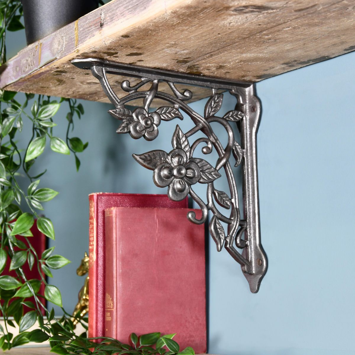 Flowers and Vines Iron Shelf Bracket  Flowers and Vines Iron Shelf Bracket