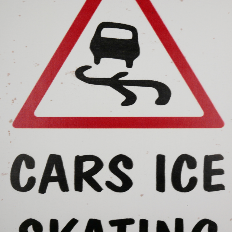 Close-up of the "Cars Ice Skating" Wall Sign