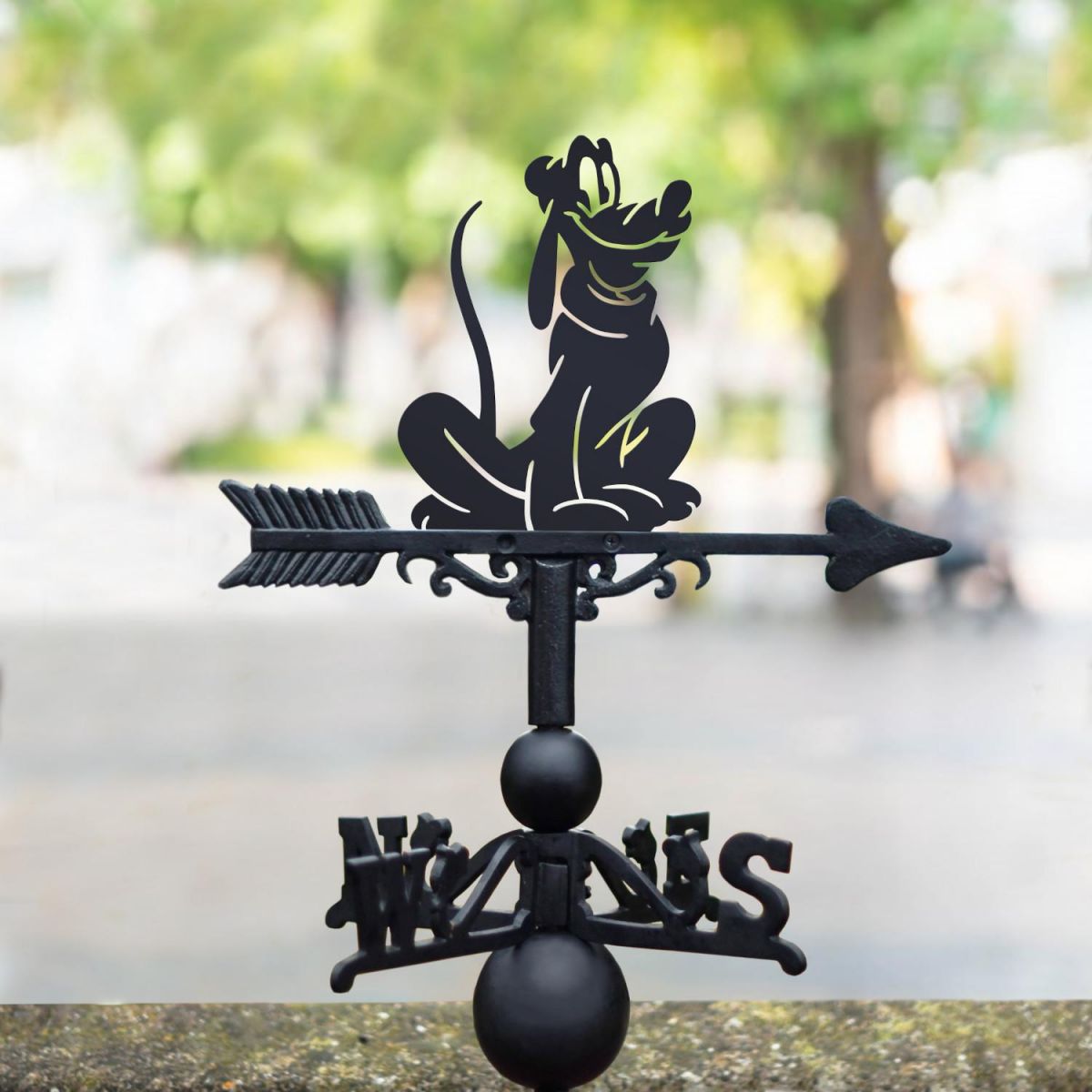 Cast Iron & Steel Weathervane with Cartoon Bloodhound Dog Motif