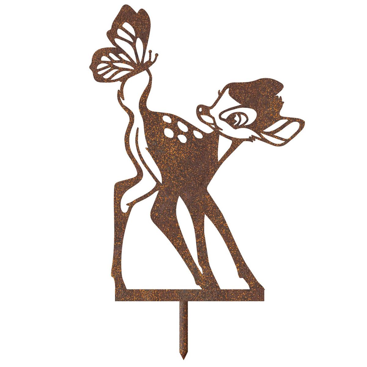 Cartoon Deer Silhouette in a Rustic Finish