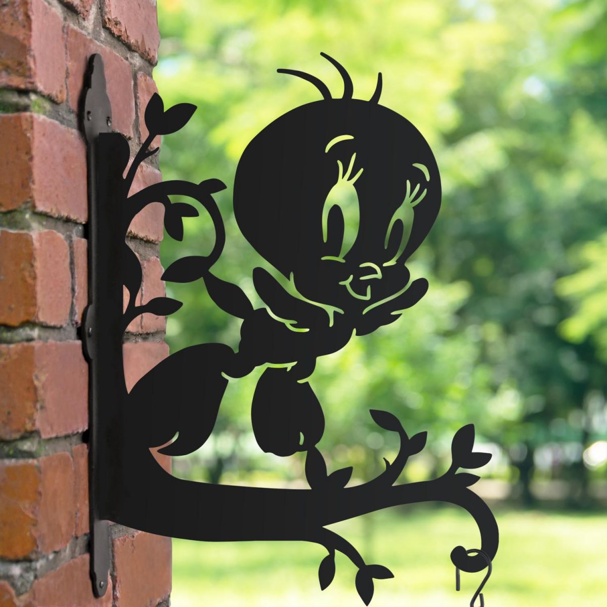 Hanging Basket Bracket with Cartoon Flying Bird Topper