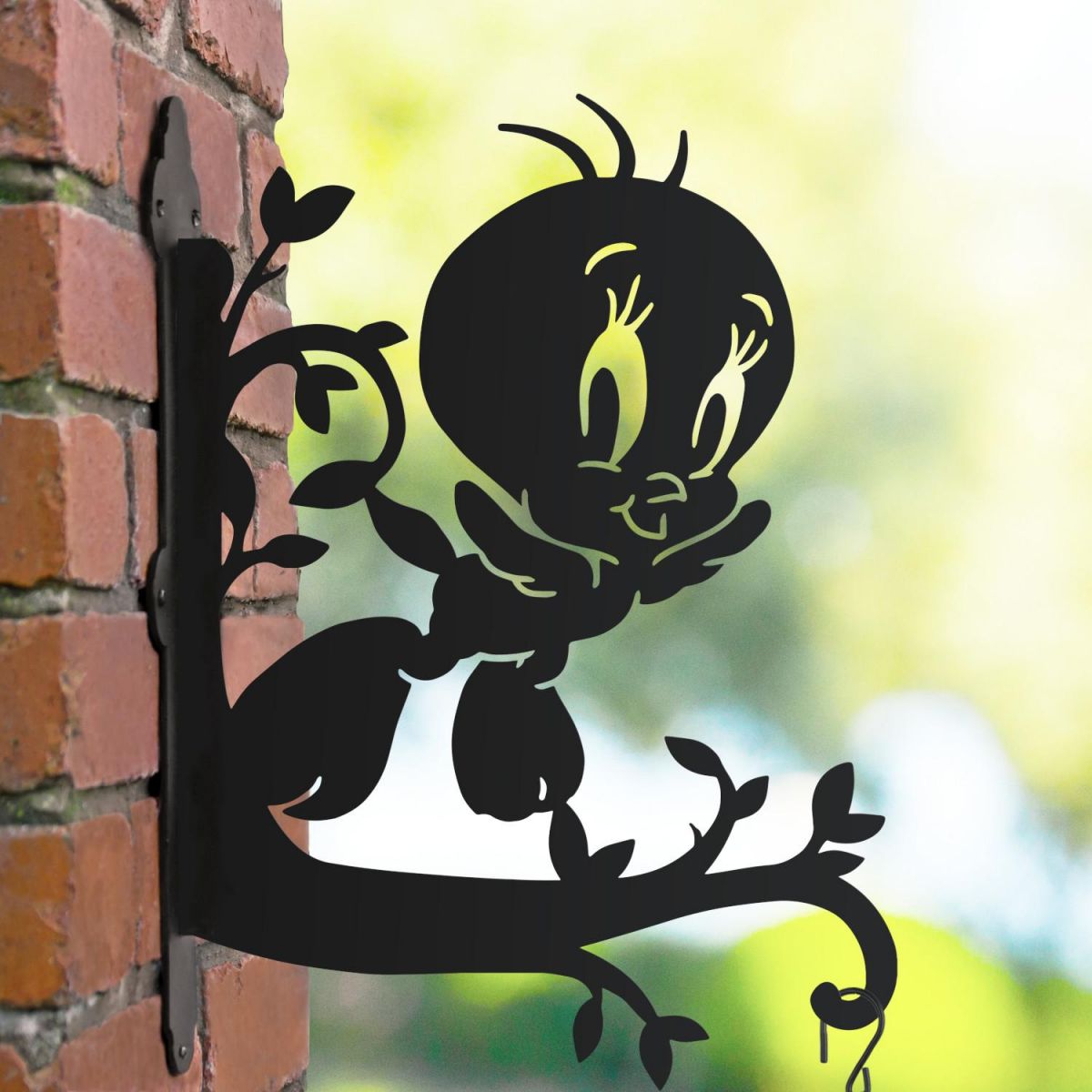 Hanging Basket Bracket with Cartoon Flying Bird Motif