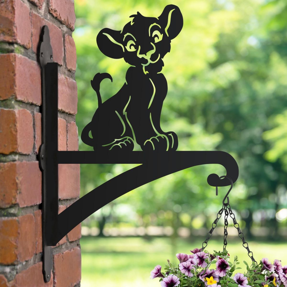 Cartoon Lion Cub Hanging Basket Bracket