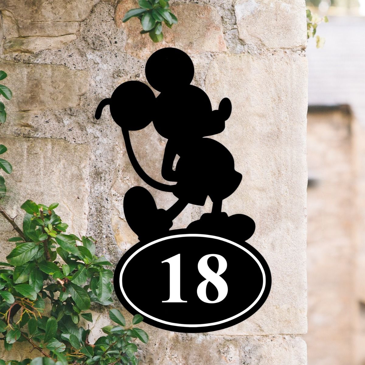 Mouse Iron House Number Sign  Mouse Iron House Number Sign