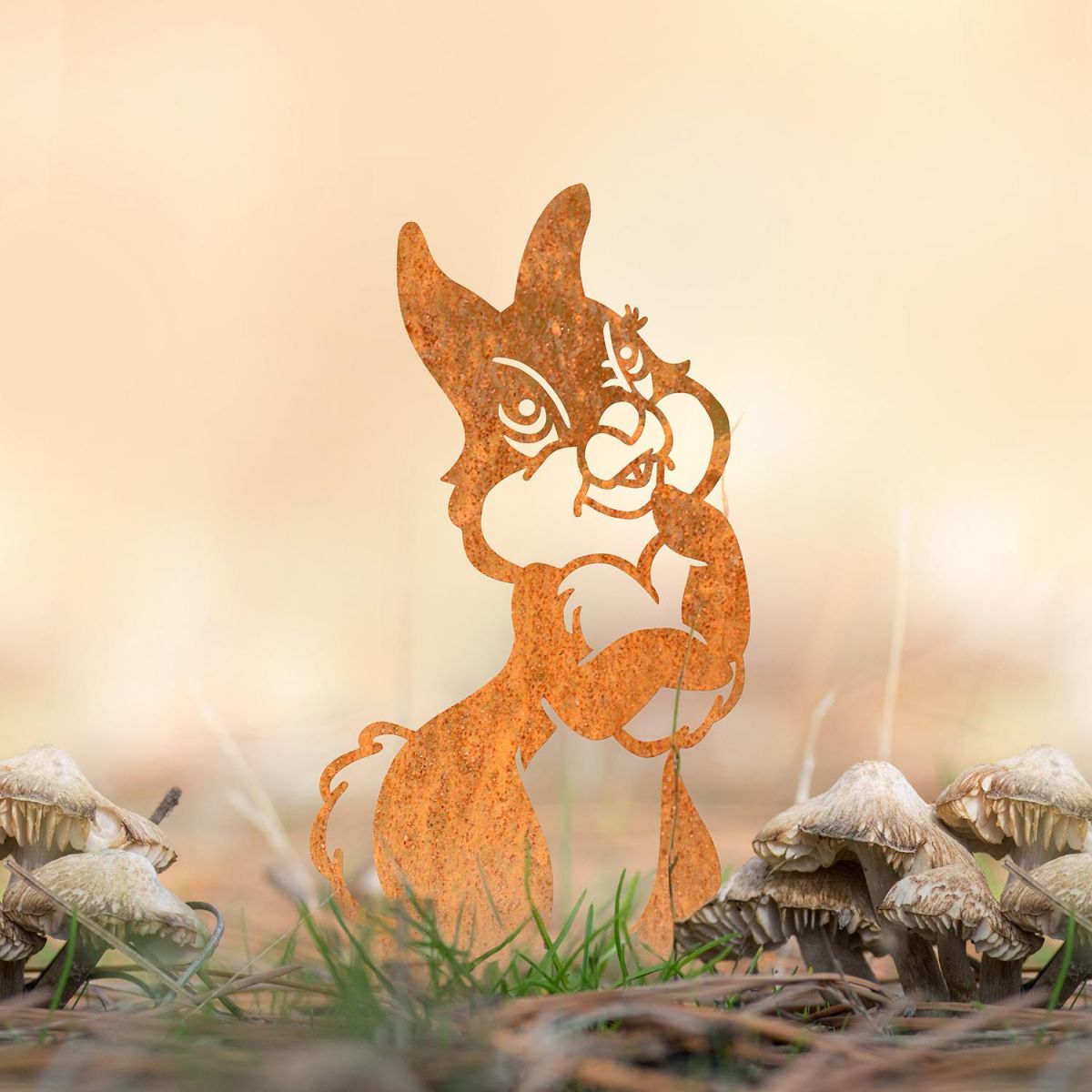 Cartoon Rabbit Iron Silhouette in Use Outdoors Cartoon Rabbit Iron Silhouette in Use Outdoors