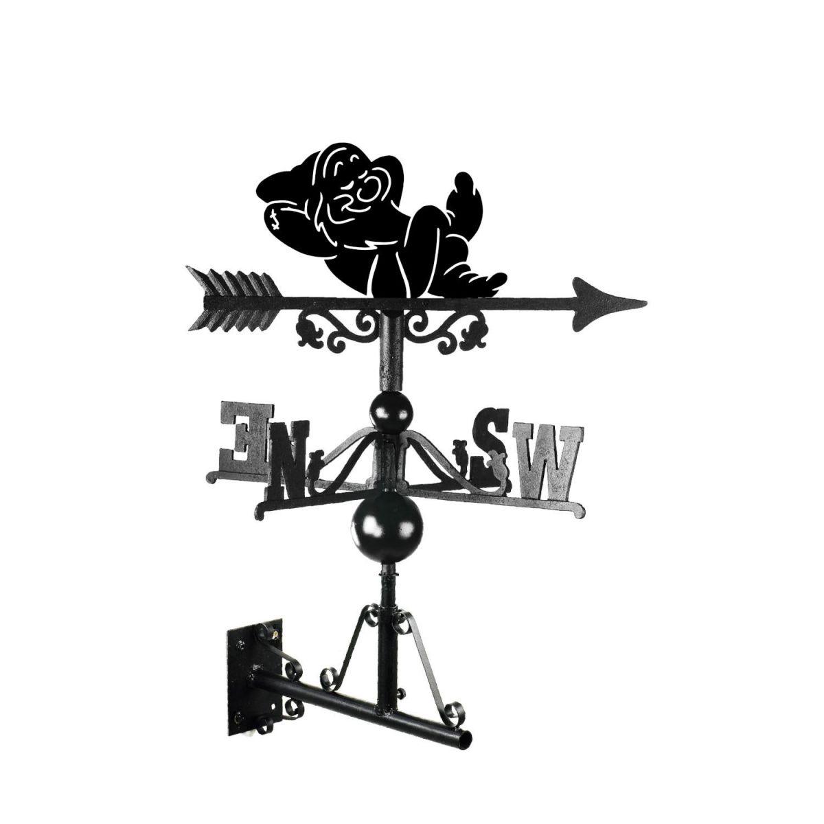 Mounted Cartoon "Sleeping" Dwarf Weathervane