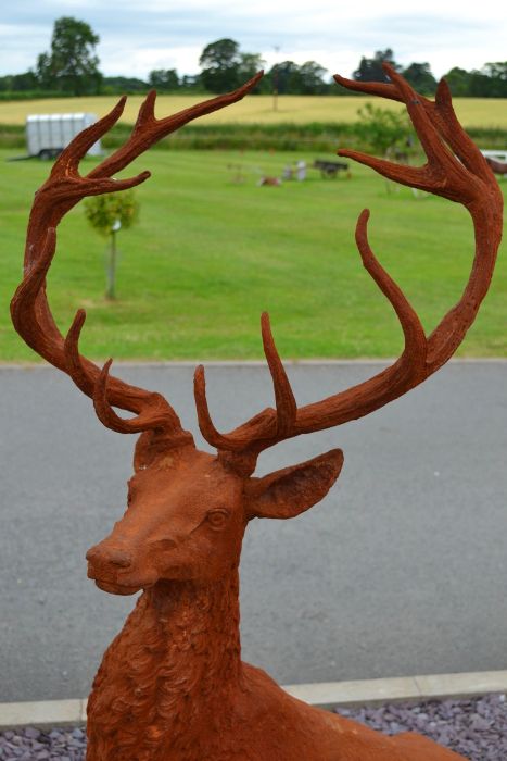 "Lednoch Glen" Stag On Rock Iron Sculpture