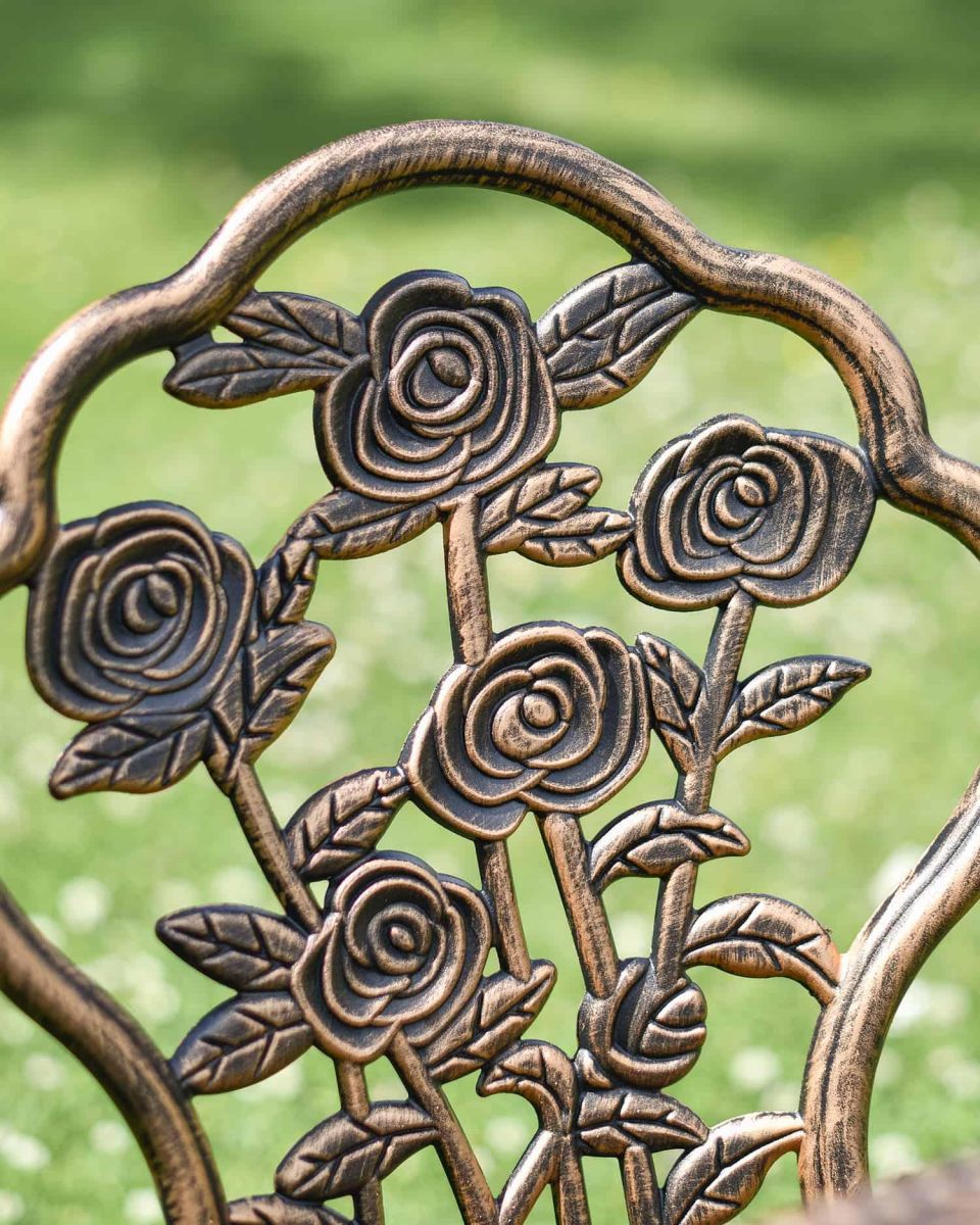 Close-Up of Blossoming Flowers Pattern on Chair Backrest