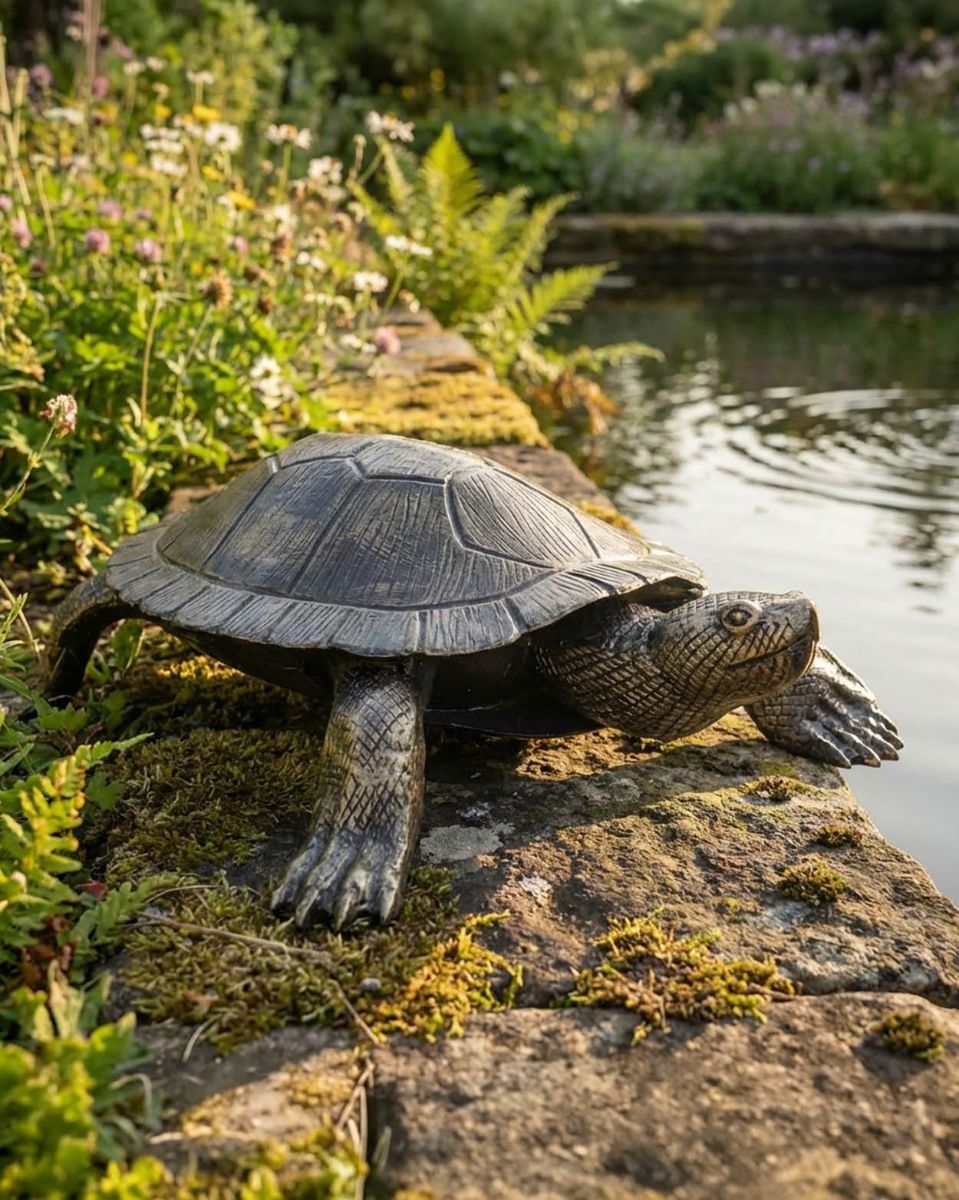 Cast Aluminium "Free Roam" Turtle Garden Sculpture