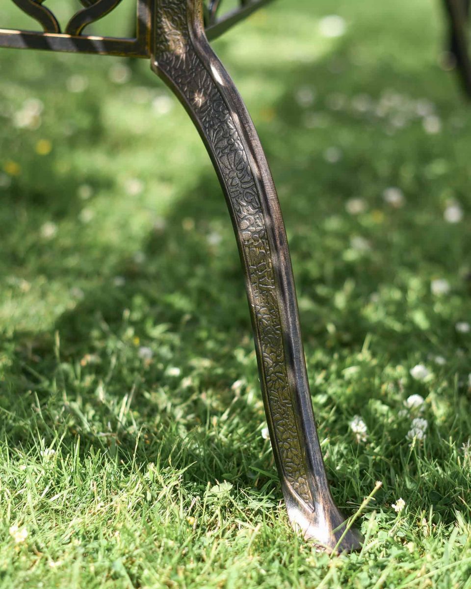 Close-Up of Antique Bronze Finish on Chair Leg