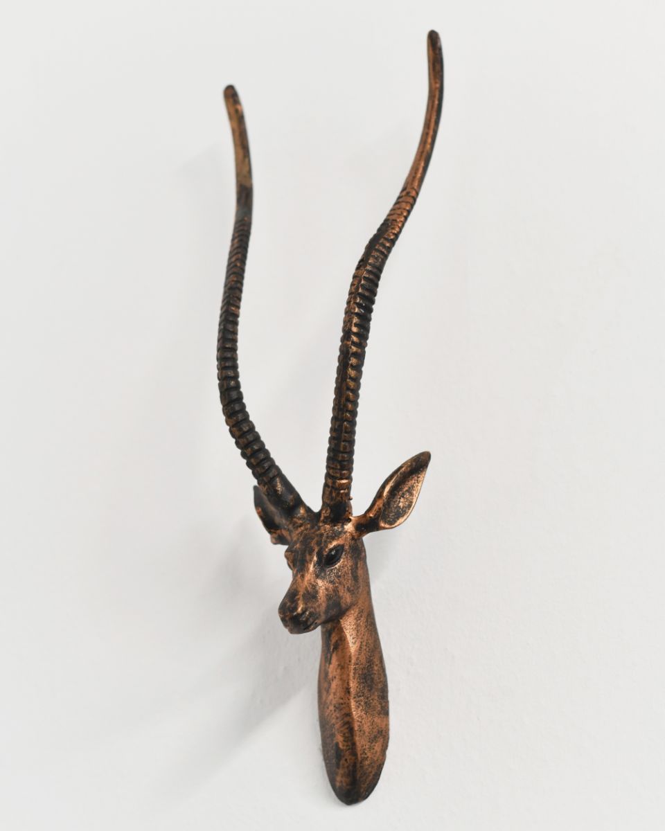 Cast Aluminium Antelope Wall Bust