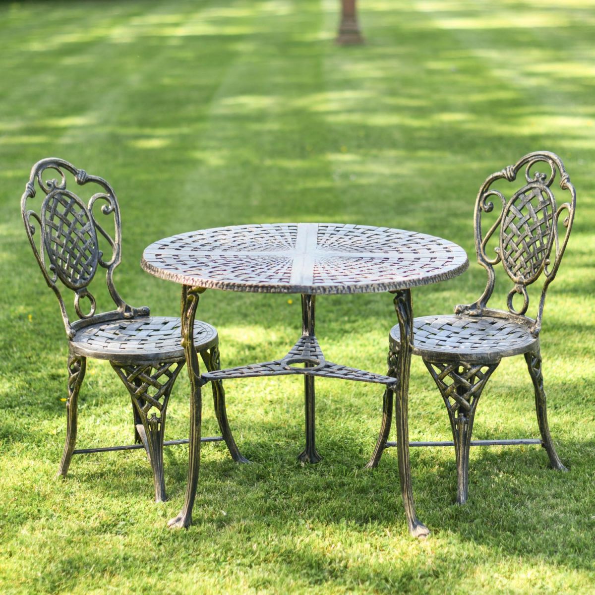Cast Aluminium "Athena" Two Seater Outdoor Bistro Set Cast Aluminium "Athena" Two Seater Outdoor Bistro Set