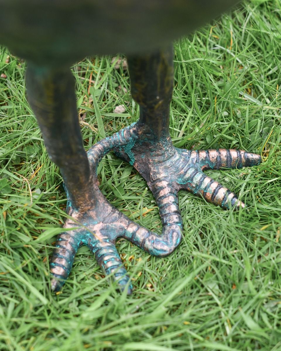 Cast Aluminium "Casper" Rooster Garden Sculpture in Brushed Bronze