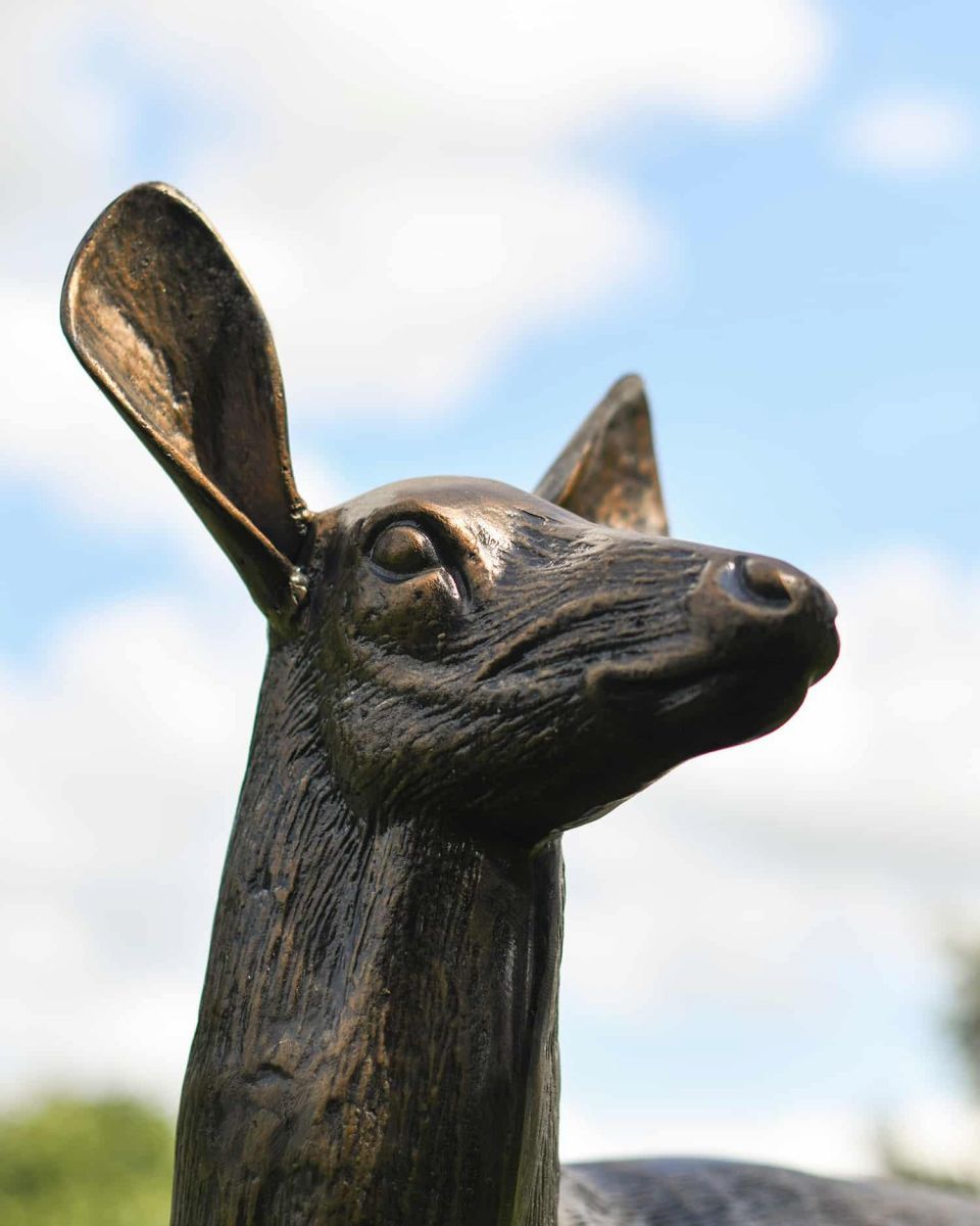 Standing Doe sculpture Left facing headshot