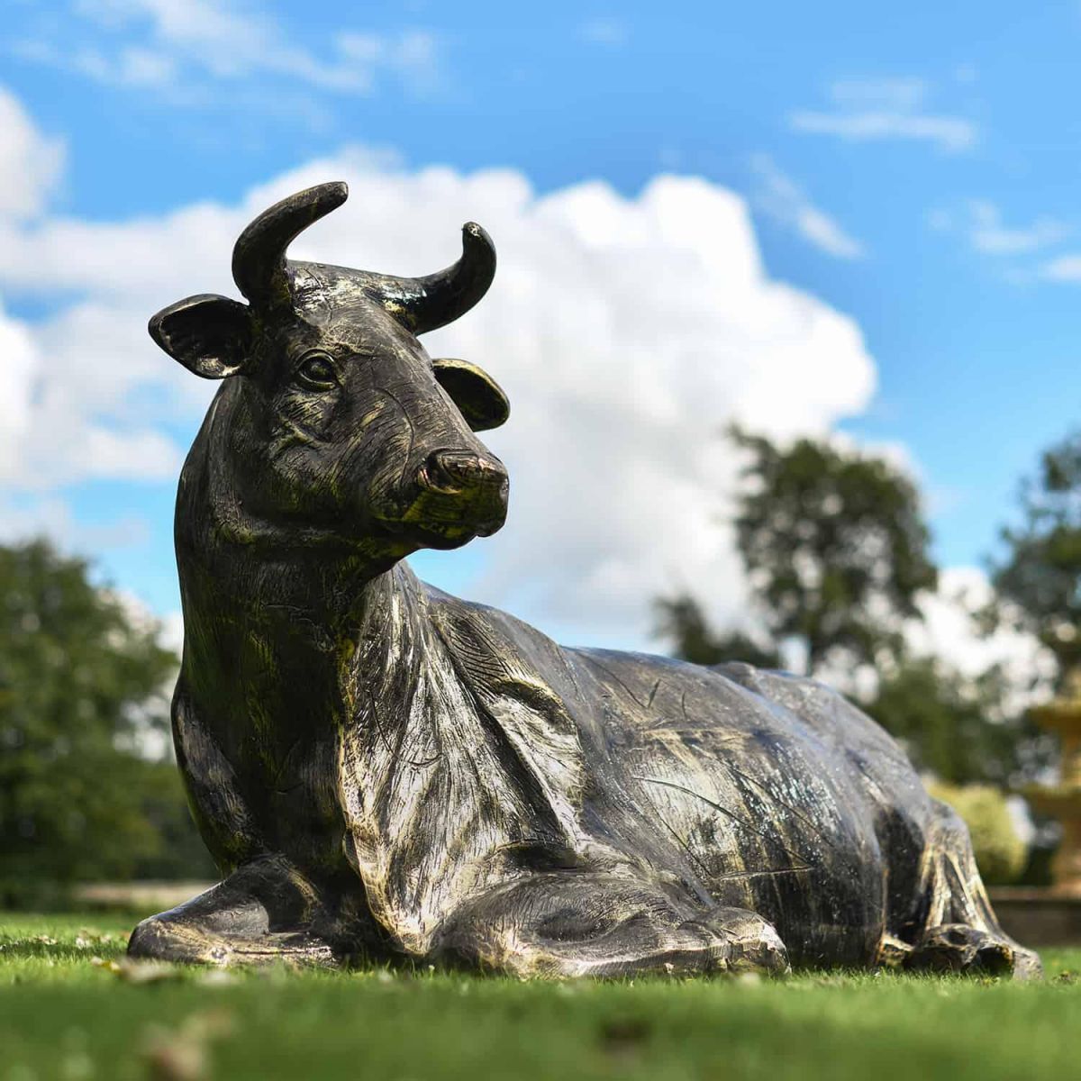 Cast Aluminium Laying Cow Sculpture