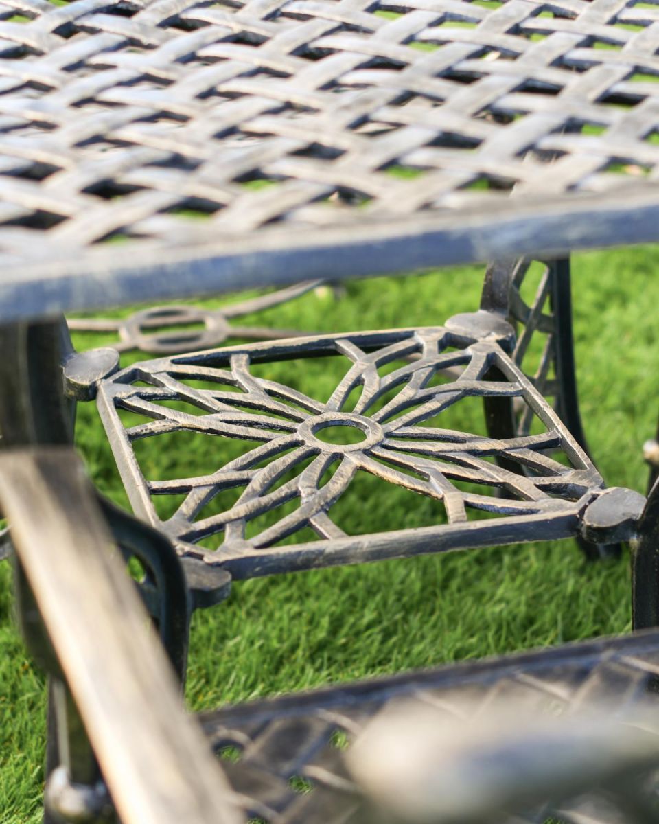 Close-Up of Footrest on Table for Cast Aluminium "Summer Sunshine" Four Seater Table & Chair Set