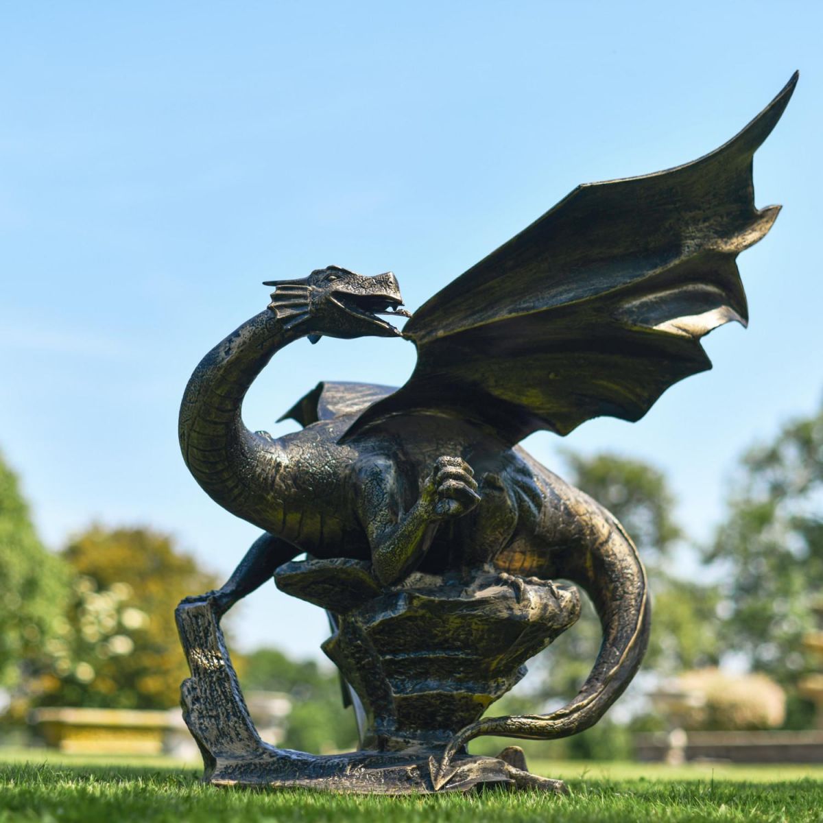 Cast Aluminium Viserion Dragon Garden Sculpture 