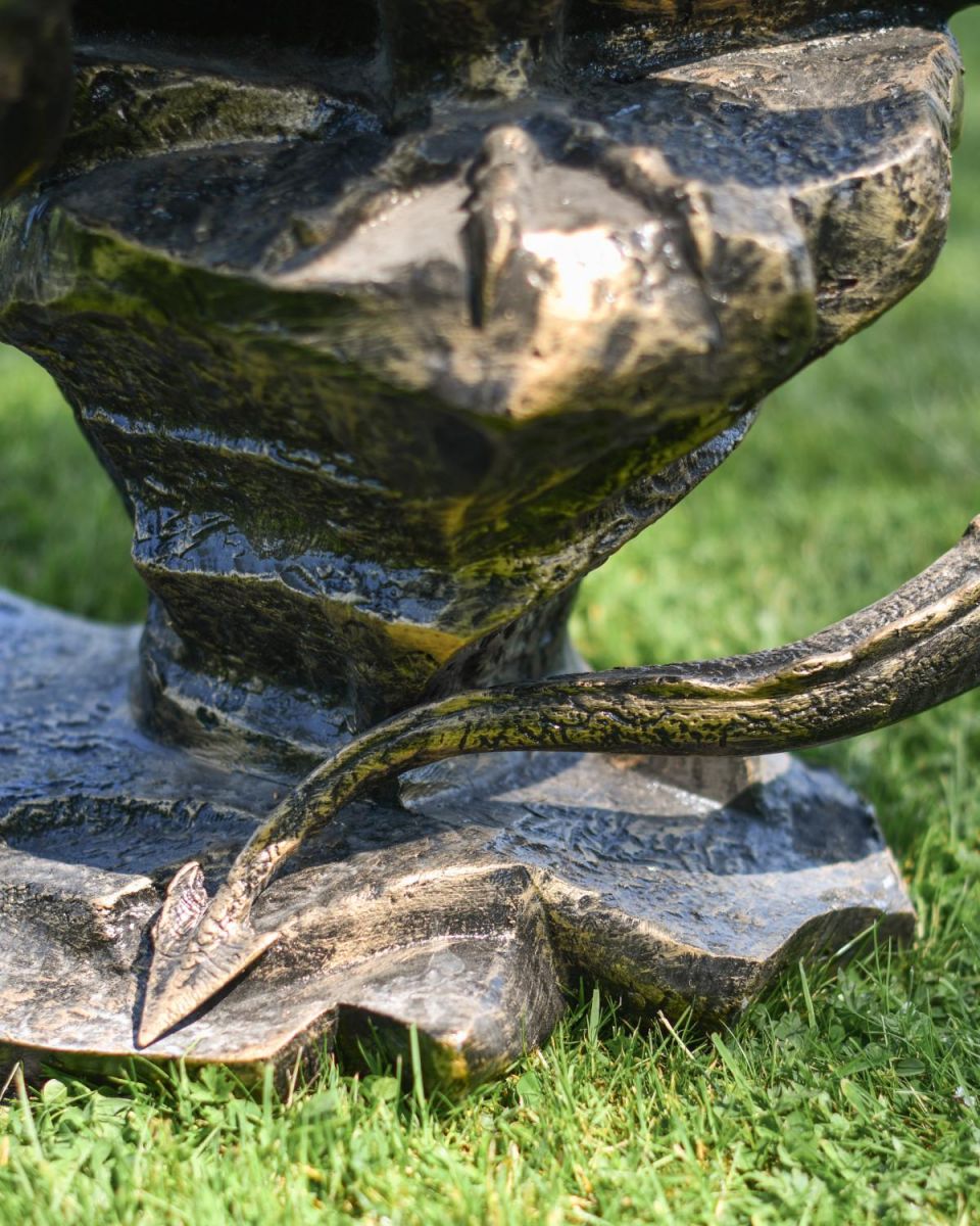 Close-Up of Rock Support for Cast Aluminium Viserion Dragon Garden Sculpture 