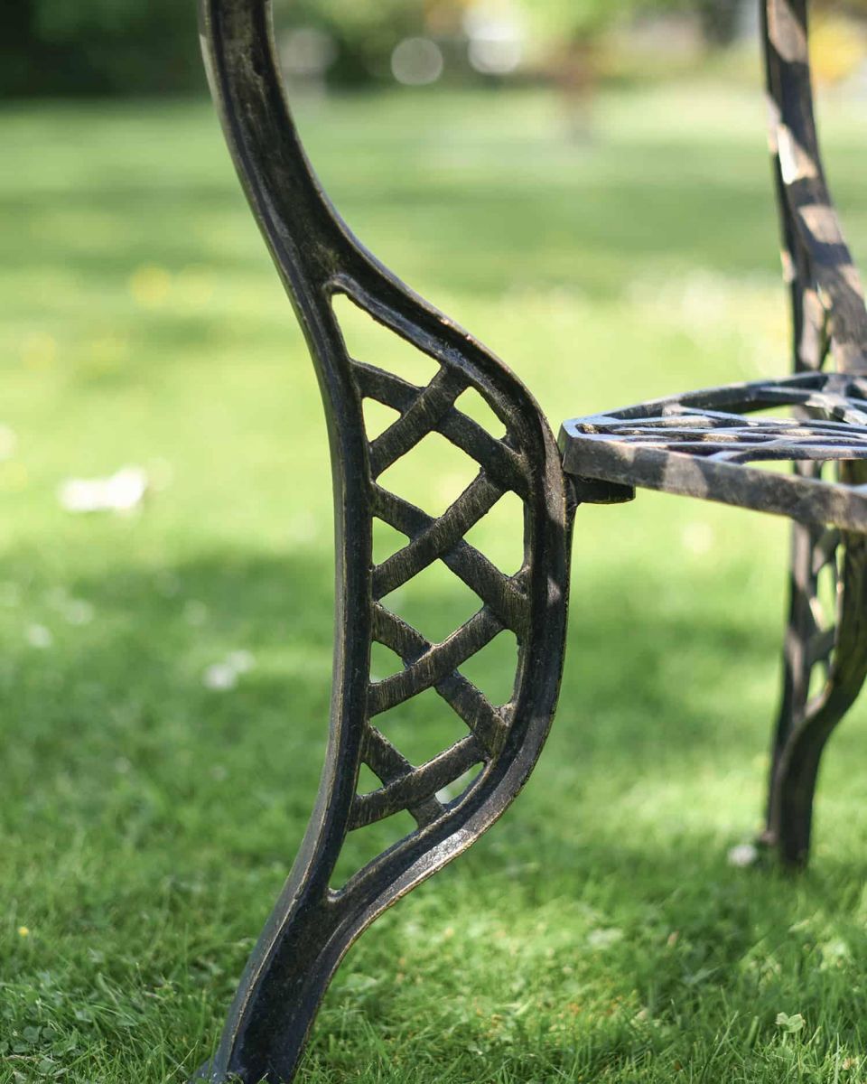 Close-Up of Lattice Pattern on Leg Supports Close-Up of Lattice Pattern on Leg Supports