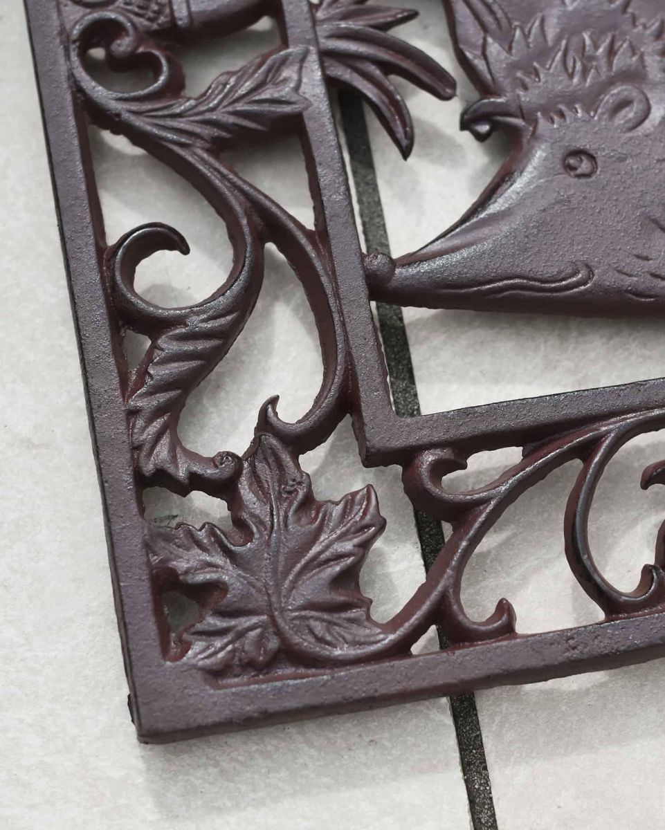 Close-Up of Cast Aluminium Frame on Two-in-One Doormat & Boot Scraper