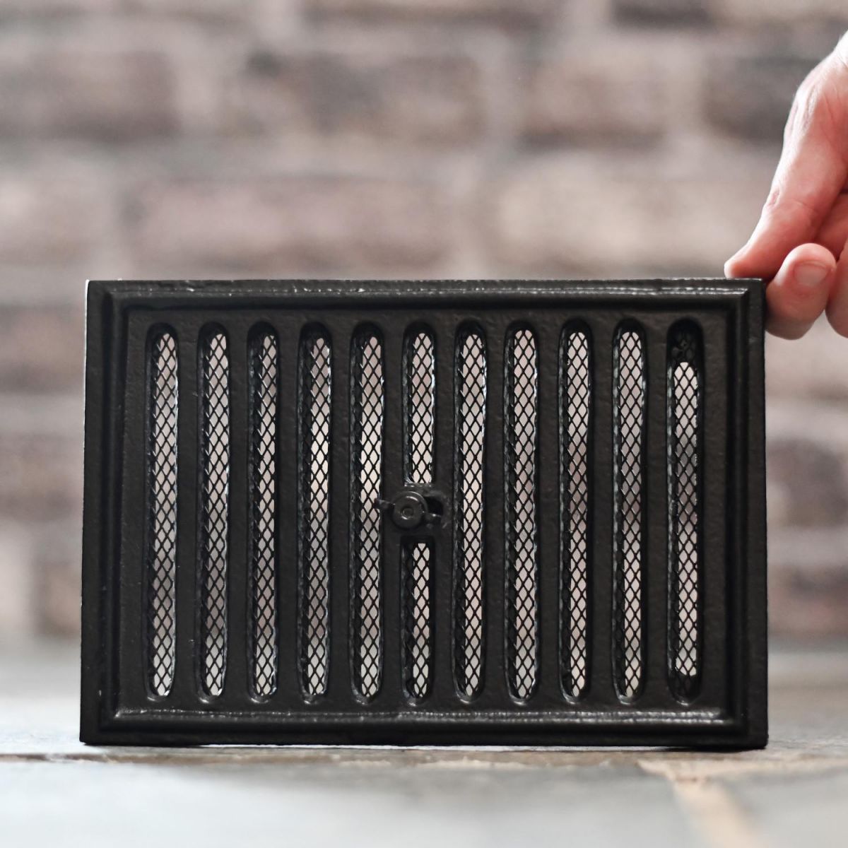 Scale Shot of Cast Iron Adjustable Air Vent - 9" x 6"
