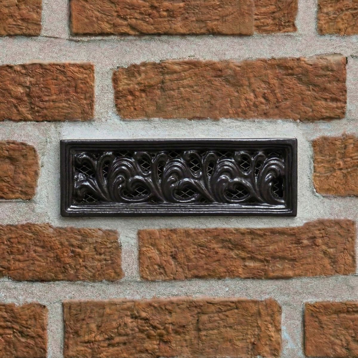 Cast iron air vent 9 x 3 finished in black installed