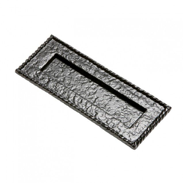 Cast Iron Black Letter Plate With Scrolled Edge Cast Iron Black Letter Plate With Scrolled Edge