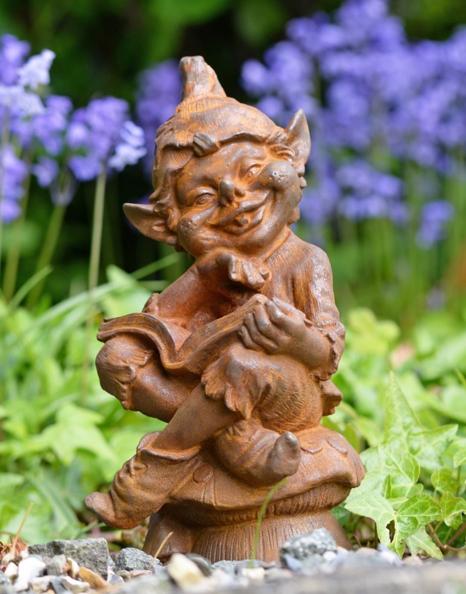 Cast Iron Cheeky Elf Sculpture