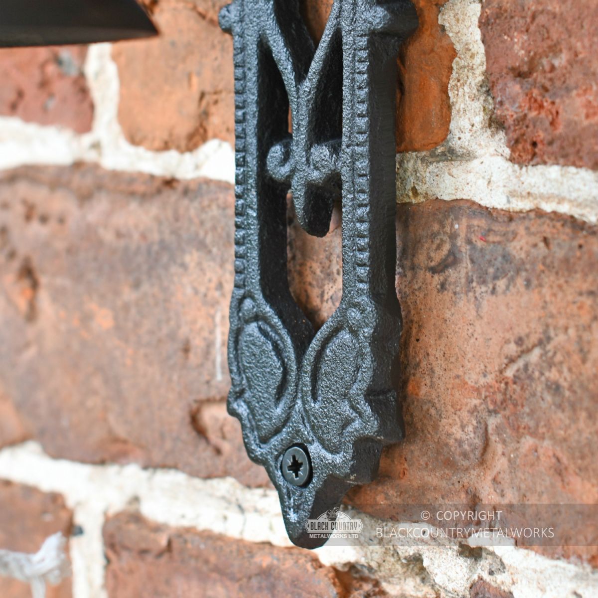 Cast Iron Garden Bell With Horse Motif Close Up