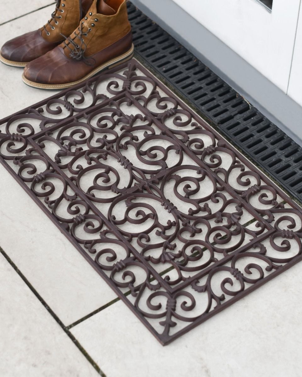 Cast Iron Handforth Ornate Fleur-de-Lys Door Mat 