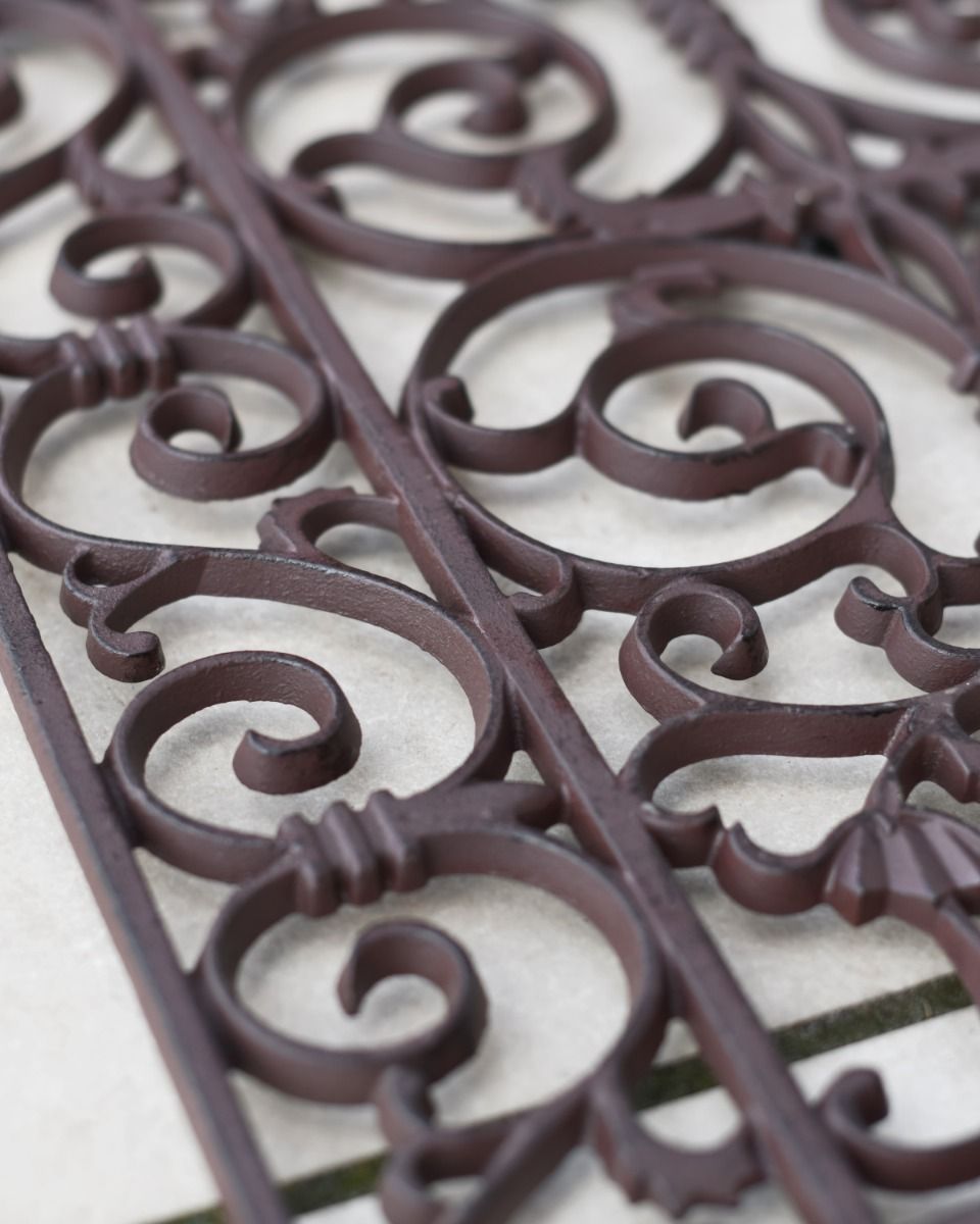 Cast Iron Handforth Ornate Fleur-de-Lys Door Mat Fleur de Lys
