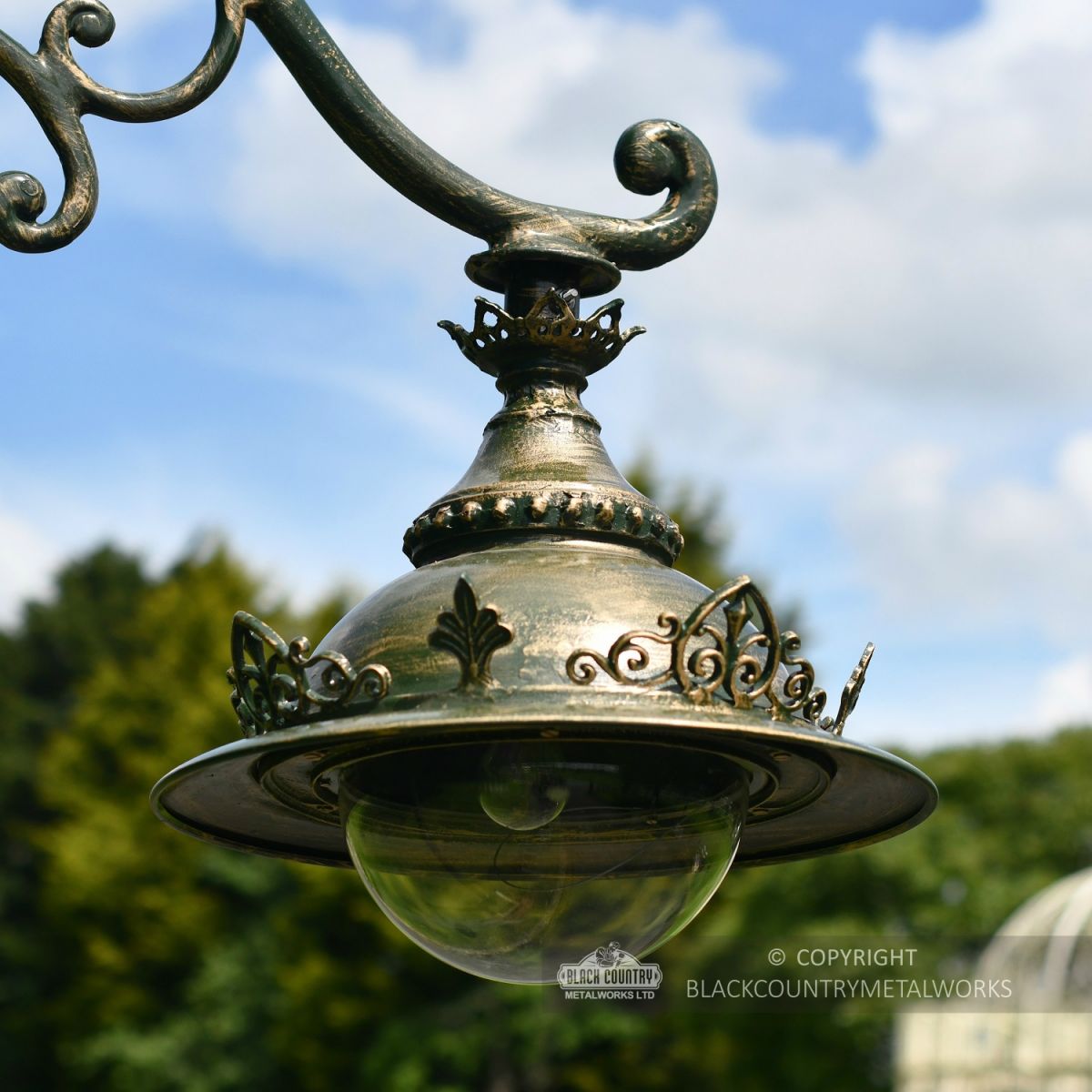 Cast Iron Lamp Post Antique Olive Lantern
