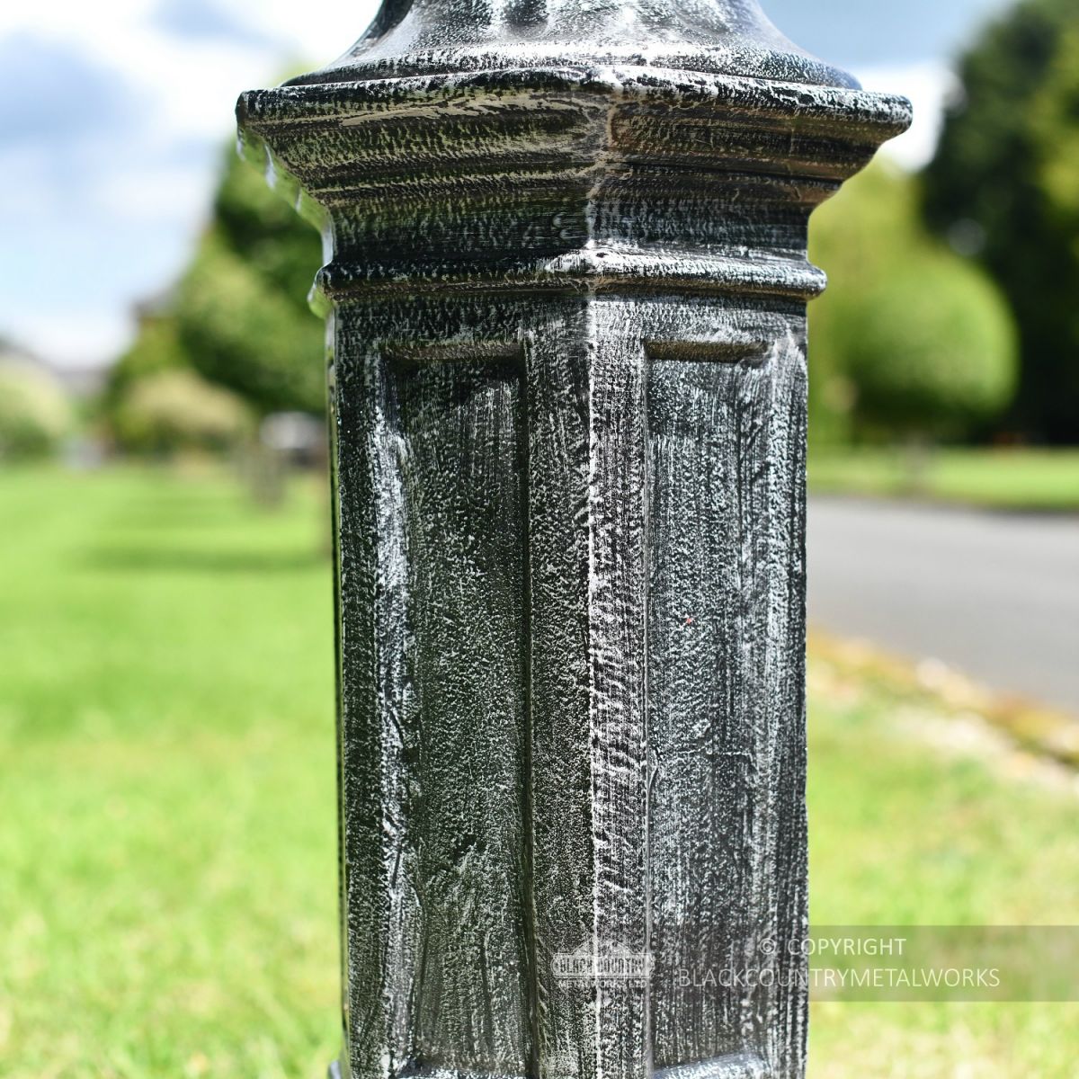 Cast Iron Lamp Post Antique Silver Cast Iron Lamp Post Antique Silver