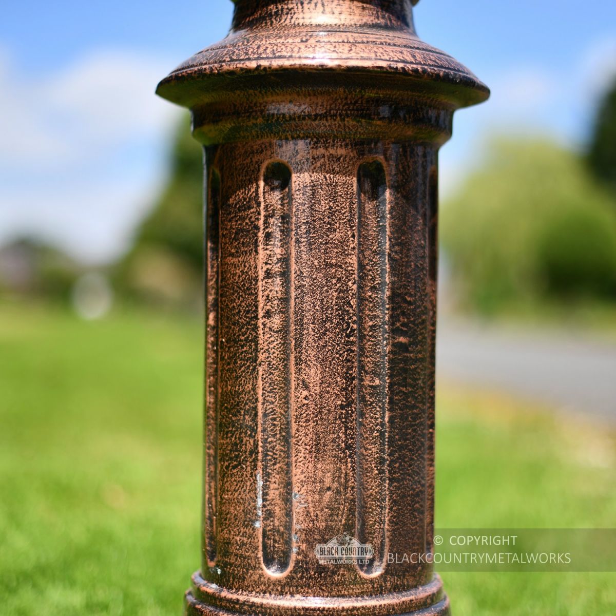 Cast Iron Lamp Post Column In A Vintage Copper Wash