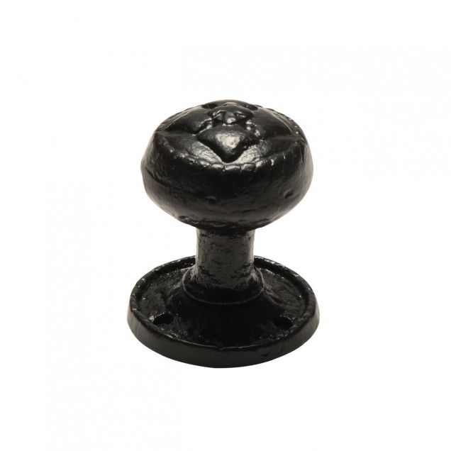 Cast Iron Ornate Patterned Door Knob Set