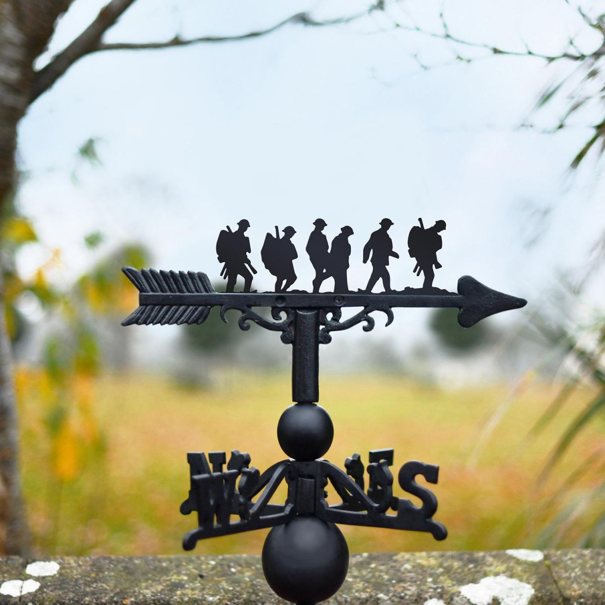 Cast Iron & Steel "Band of Brothers" Walking Soldiers Weathervane