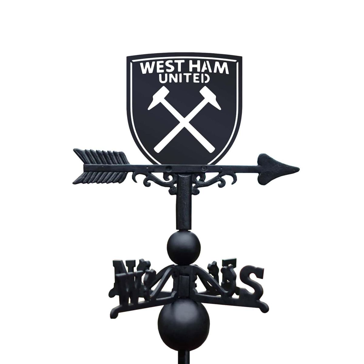 Close-Up of Cast Iron & Steel "Hammers" Club Crest Weathervane