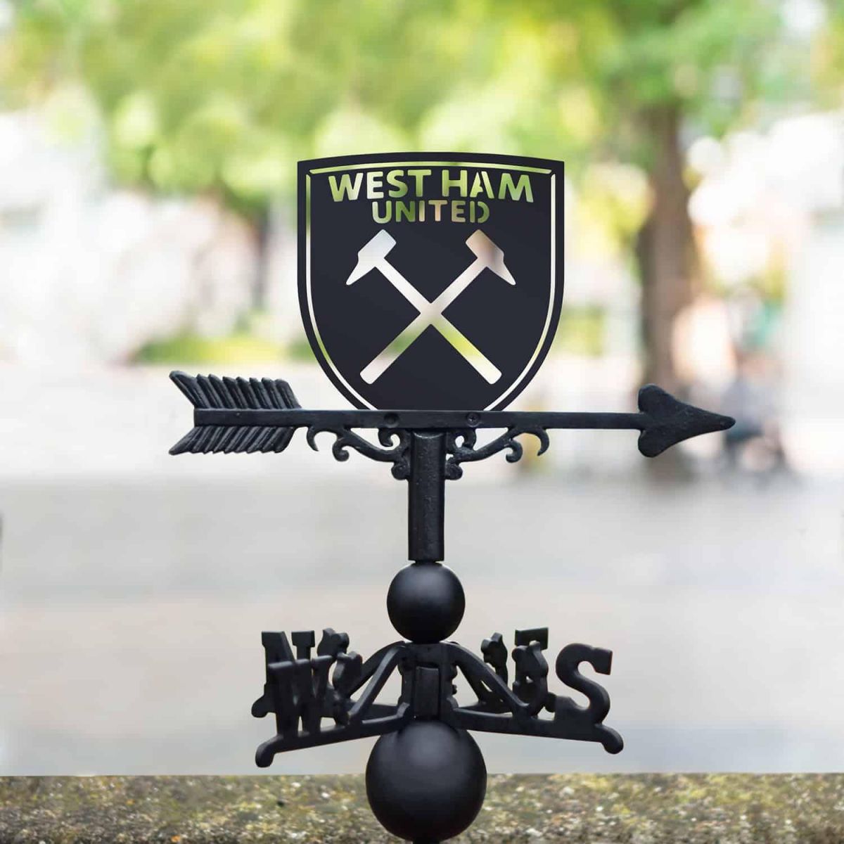 Cast Iron & Steel Weathervane with "Hammers" Club Crest Motif 