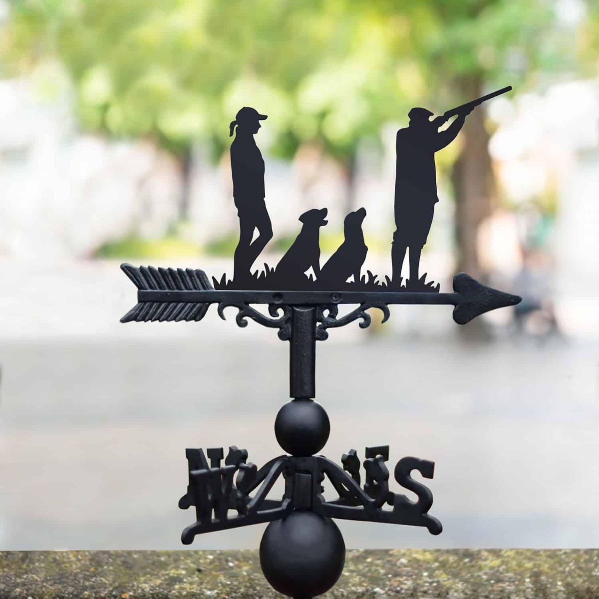 Cast Iron & Steel Weathervane with "Labrador Pair with Couple" Game Season Topper