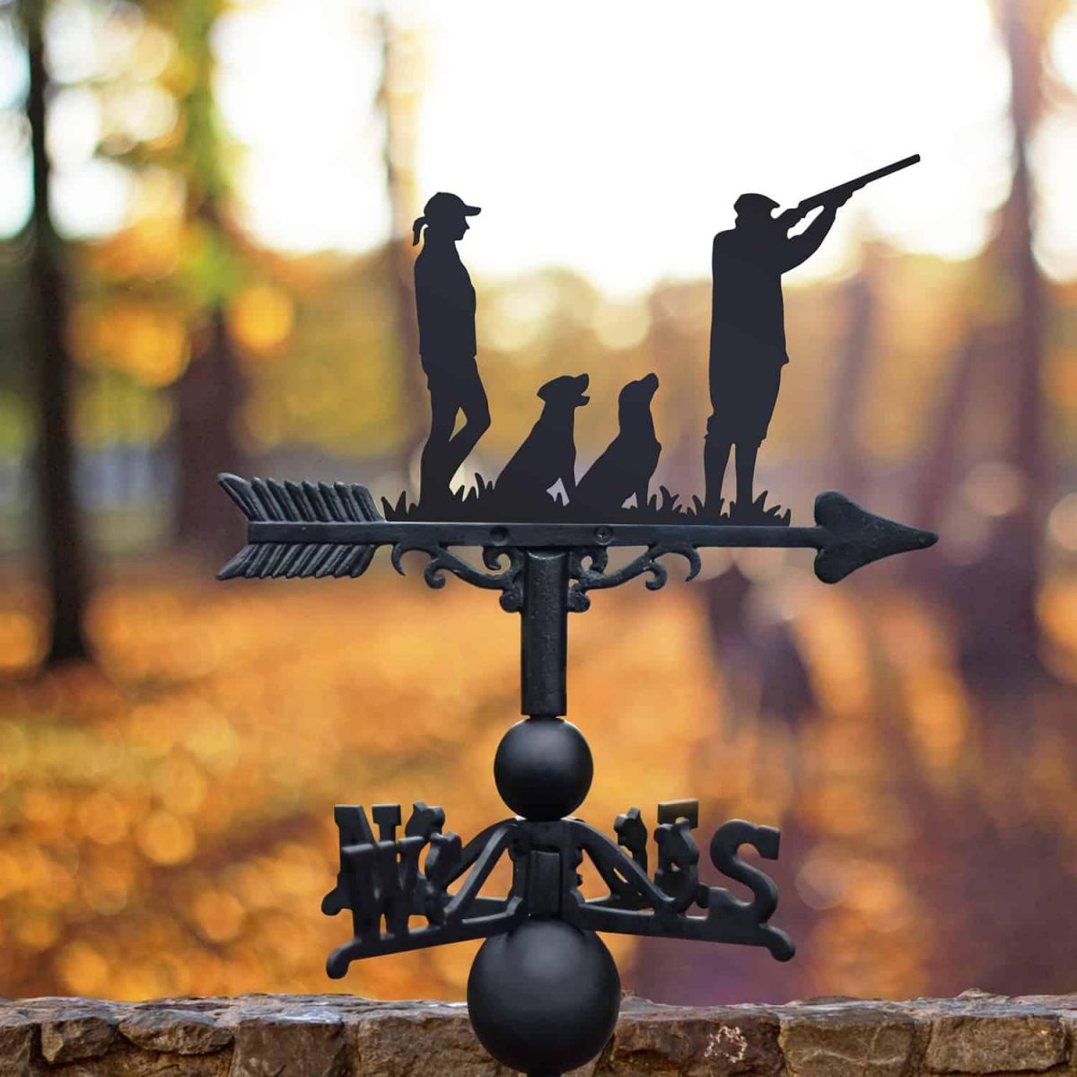 Cast Iron & Steel Weathervane with "Labrador Pair with Couple" Game Season Motif