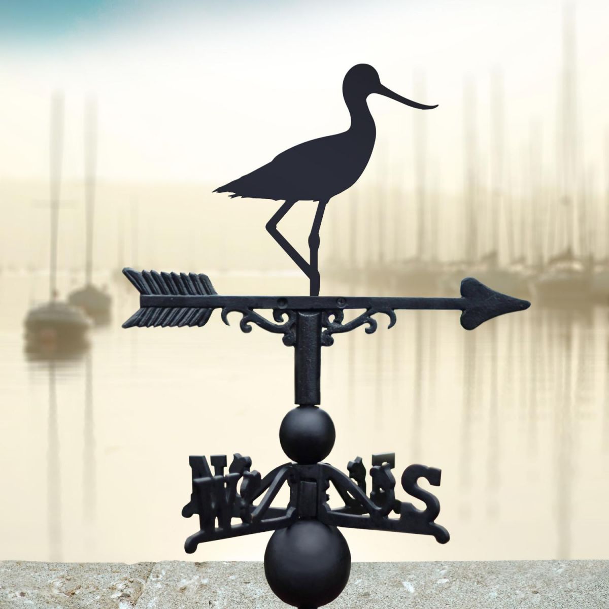  Cast Iron & Steel "Avocet Bird" Weathervane in Situ